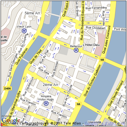 Google Maps : Place Bellecour, Lyon, France
