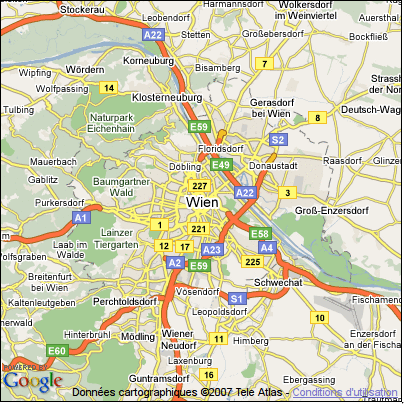 Résultat de la recherche de 'Vienne' avec le Geocoder