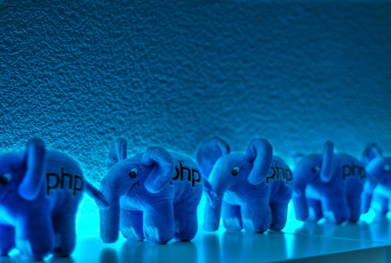 elePHPants walking through the light